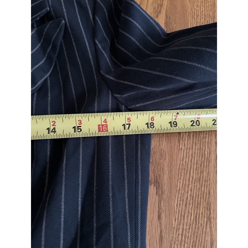 Spiegel Size 8 Blue White Striped Long Sleeve Blazer Jacket Double Breasted - Picture 9 of 10